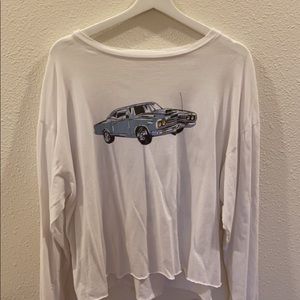 White long sleeve graphic tee